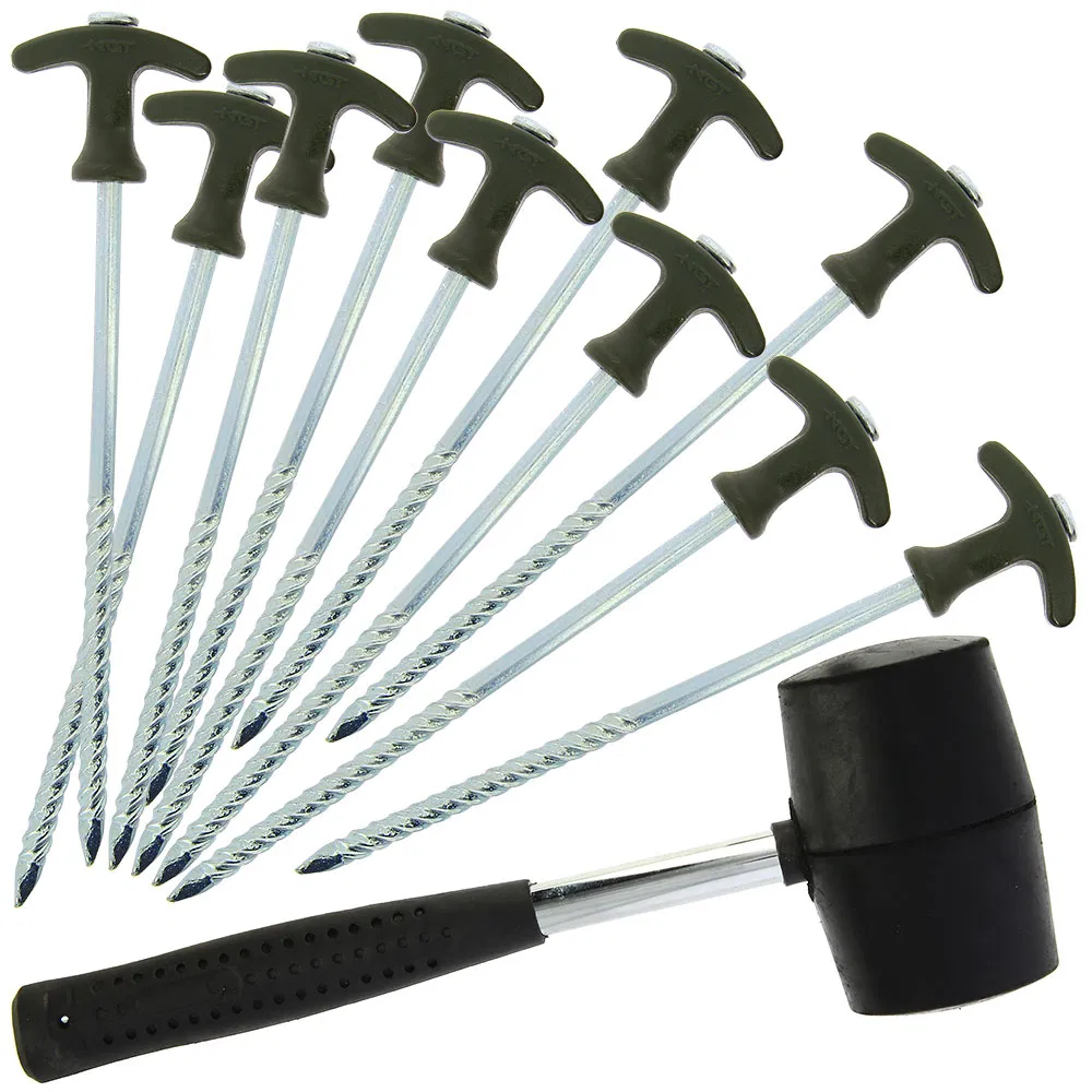 NGT Bivvy Pegs, Mallet & Case Set