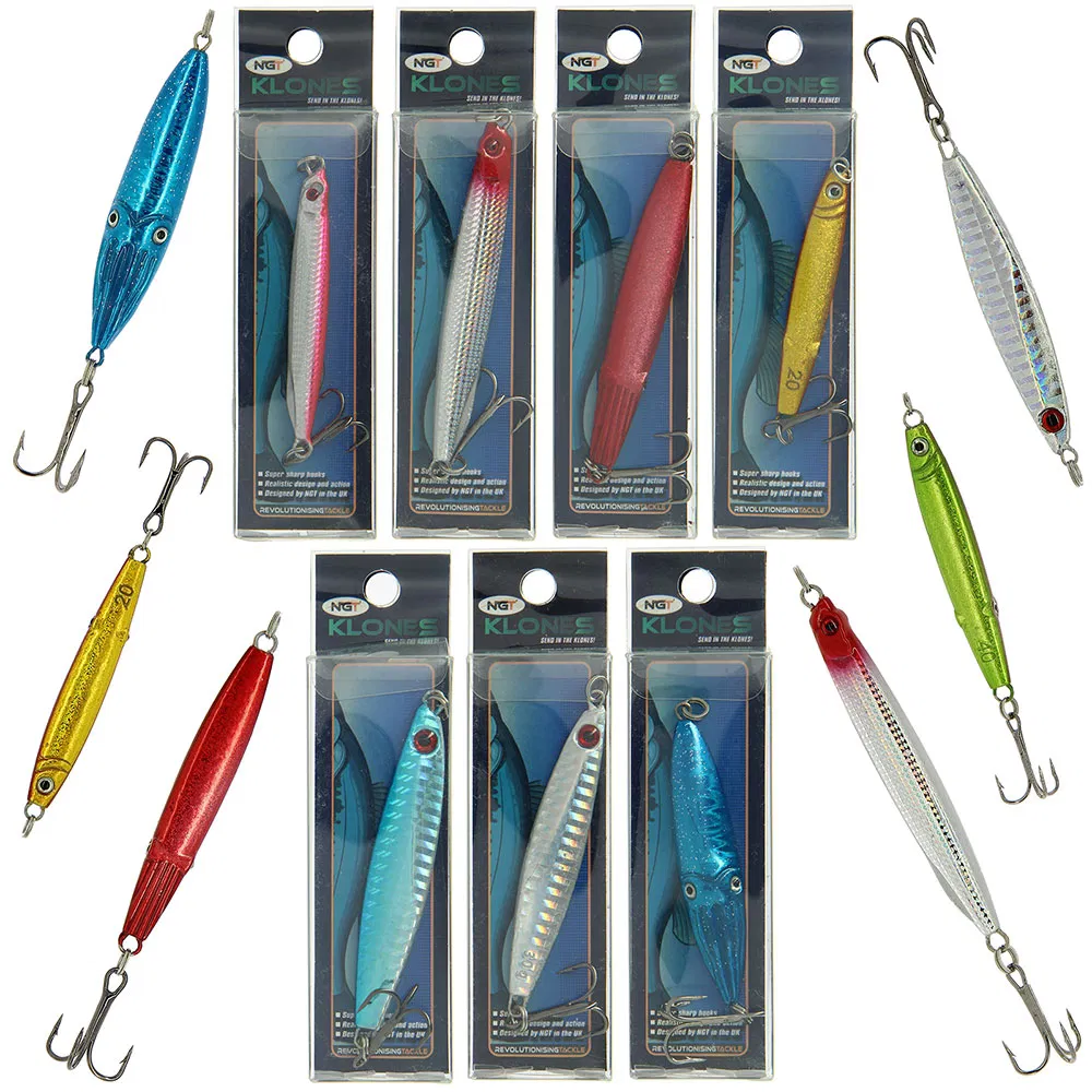 7x NGT Klone Sea Fishing Shore Casting Jigs Lures Spinners Bass Mackerel Pollack