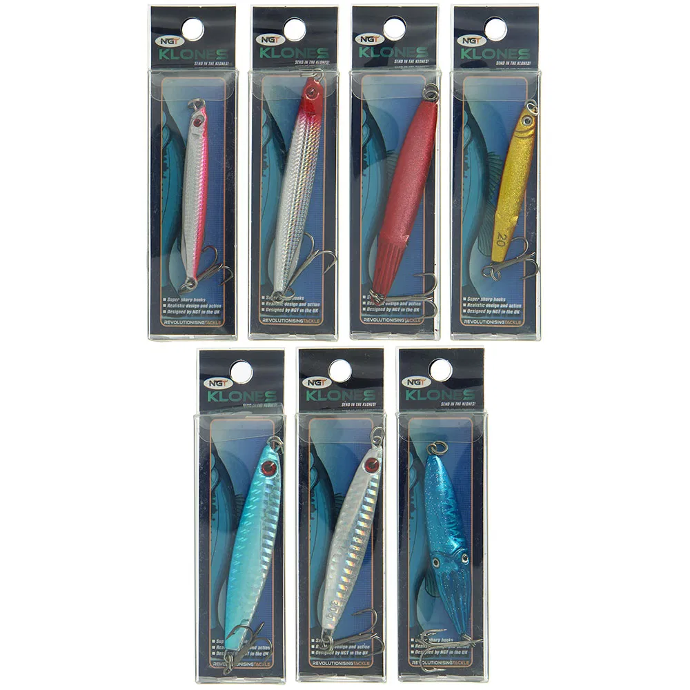 7x NGT Klone Sea Fishing Shore Casting Jigs Lures Spinners Bass Mackerel Pollack