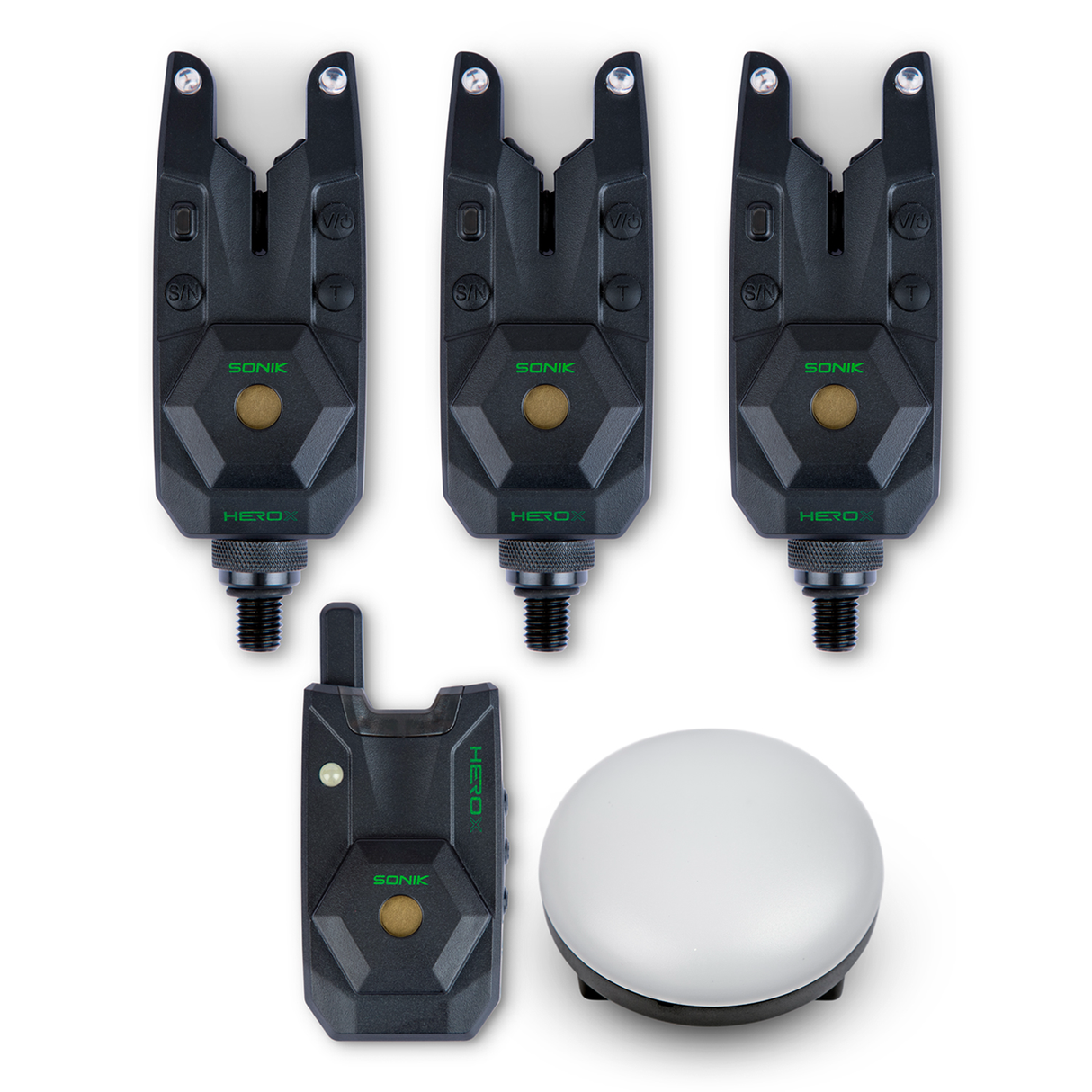 Sonik HeroX 3+1 Bite Alarm Set & Bivvy Light