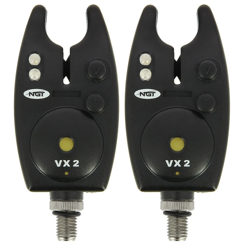 Load image into Gallery viewer, NGT Twin VX2 Bite Alarm Set With Indicator Bobbins
