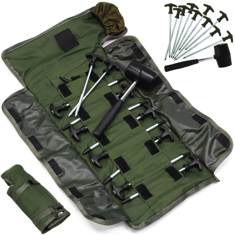 NGT Bivvy Pegs, Mallet & Case Set
