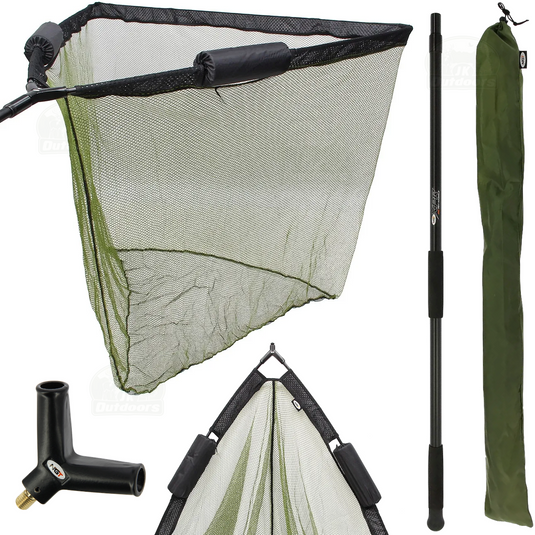 CARP FISHING 42 INCH GREEN NGT DUAL FLOAT LANDING NET, 2M HANDLE