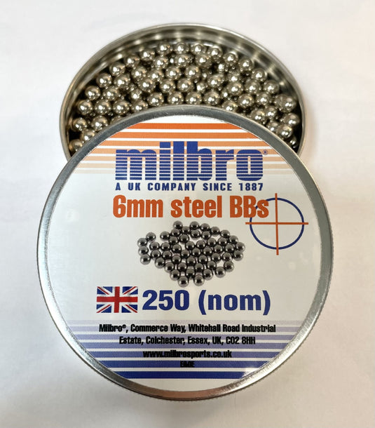 Milbro 6mm Slingshot ammo - 250 Tin - JK Outdoors