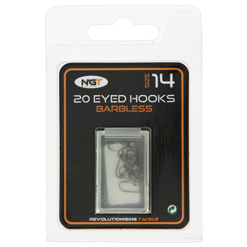 Load image into Gallery viewer, NGT Barbless Eyed Hooks - JK Outdoors
