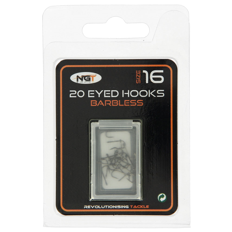 Load image into Gallery viewer, NGT Barbless Eyed Hooks - JK Outdoors
